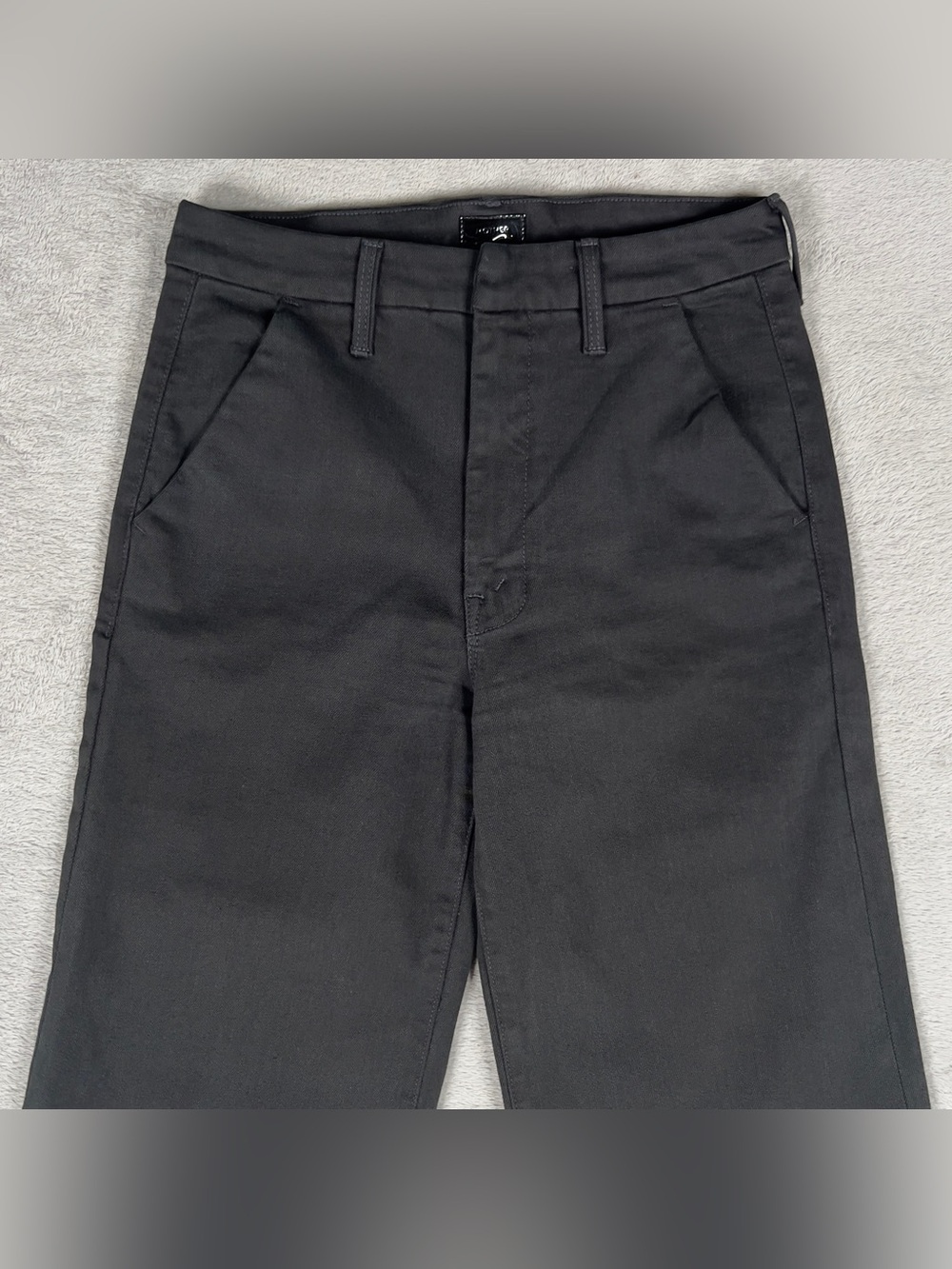 Mother The Roller Prep Heel Jeans Women's 28 Black Wide Leg Stretch High Rise - Picture 4 of 16